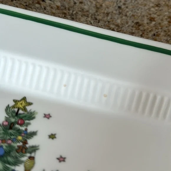 Nikko Classic Collection Christmas Tree Pattern Serving Platter.Size 16”